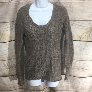 DKNY jeans hooded sweater cable gauge knit Medium